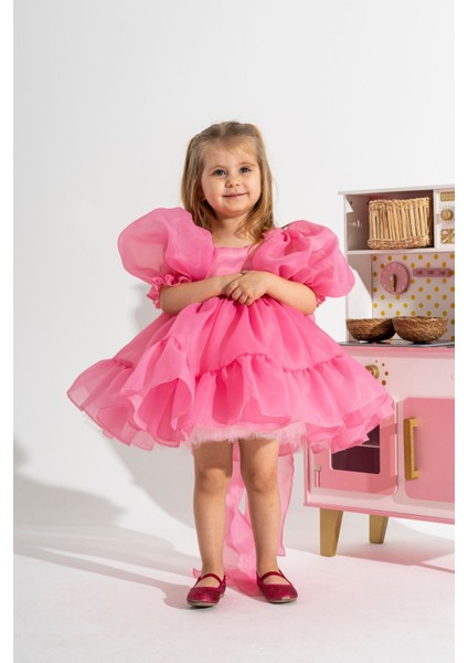 Puffy Şifon Kız Çocuk Parti Elbisesi