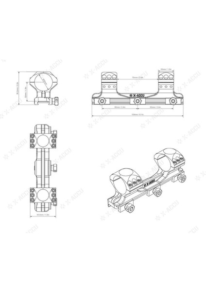 30MM X-Accu One Pıece Medıum Pıcatınny Mount XASR-3010
