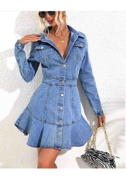 Princess Jeans Dress Kot Mini Elbise