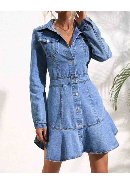 Princess Jeans Dress Kot Mini Elbise