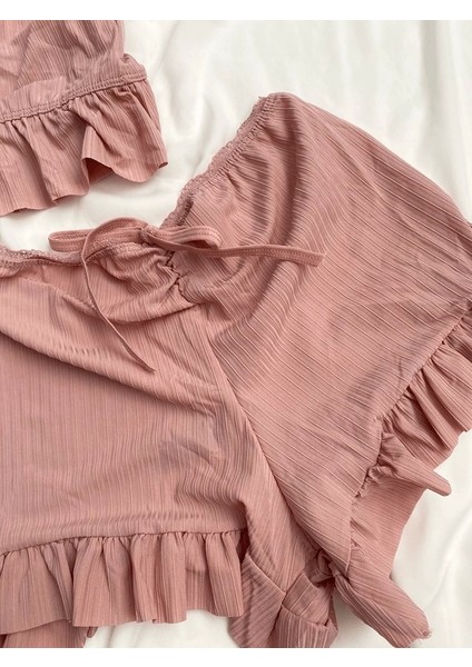 Askılı Crop Şortlu Takım modelleri