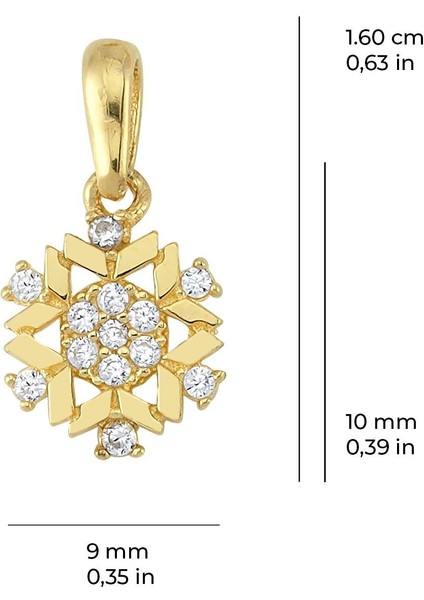 14 Ayar Altın Kar Tanesi Kolye Ucu 0,76 gr fiyatları