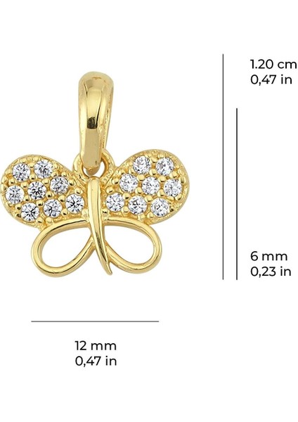 14 Ayar Altın Taşlı Kelebek Kolye Ucu 0,76 gr fiyatları