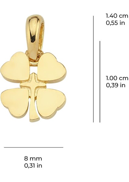 14 Ayar Altın Yonca Kolye Ucu 0,72 gr fiyatları