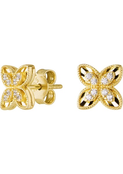 14 Ayar Altın Modern Taşlı Küpe 2,01 gr