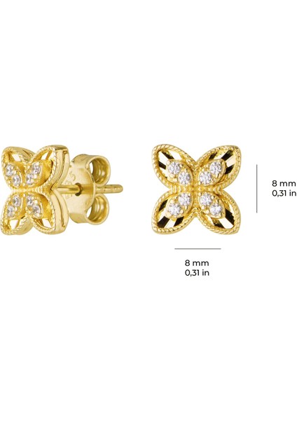 14 Ayar Altın Modern Taşlı Küpe 2,01 gr fiyatları