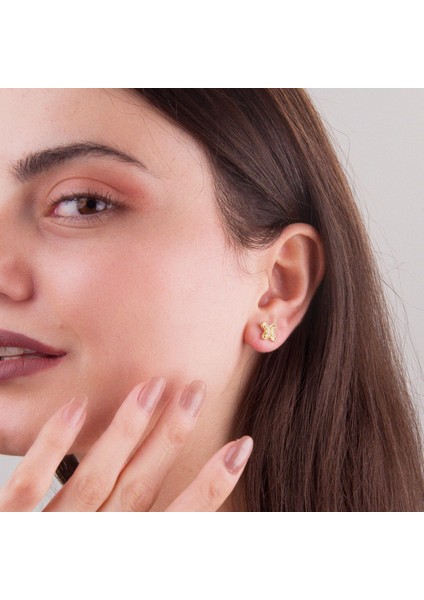 14 Ayar Altın Modern Taşlı Küpe 2,01 gr fırsatları