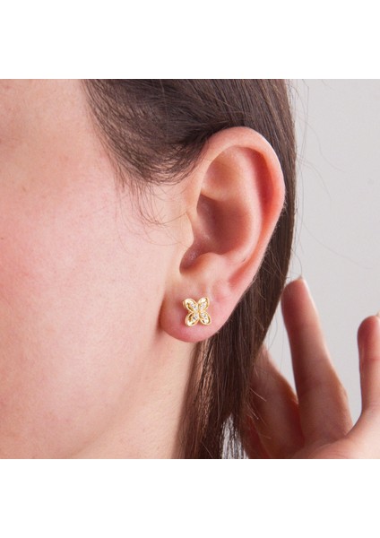 14 Ayar Altın Modern Taşlı Küpe 2,01 gr indirimleri