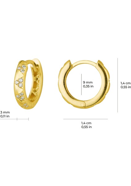 14 Ayar Modern Taşlı Halka Altın Küpe 2,56 gr fiyatları