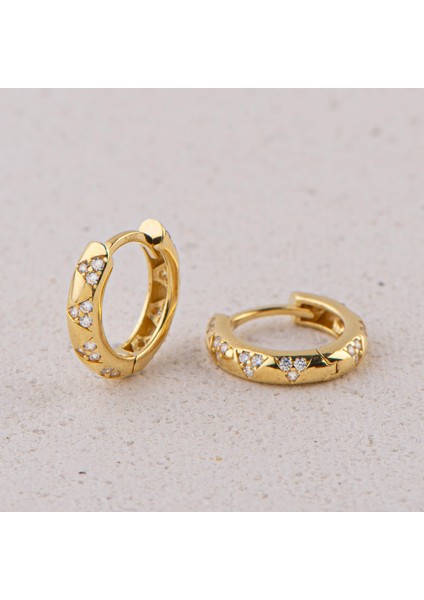 14 Ayar Modern Taşlı Halka Altın Küpe 2,56 gr modelleri