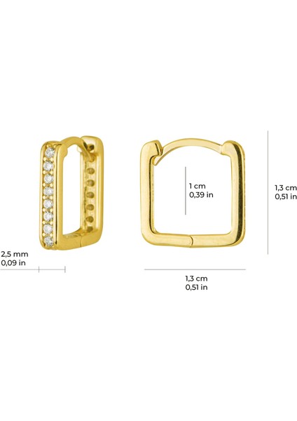 14 Ayar Taşlı Kare Halka Altın Küpe 2,42 gr fiyatları