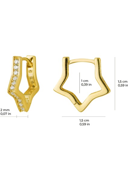 14 Ayar Yıldız Taşlı Halka Altın Küpe 2,47 gr fiyatları