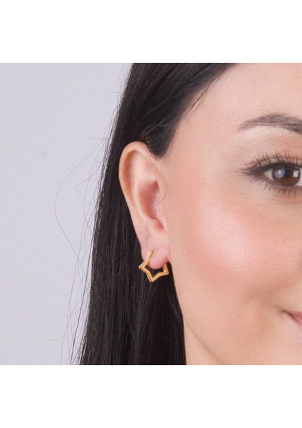 14 Ayar Yıldız Taşlı Halka Altın Küpe 2,47 gr fırsatları