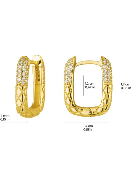 14 Ayar Dikdörtgen Taşlı Halka Altın Küpe 3,93 gr fiyatları