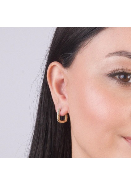 14 Ayar Dikdörtgen Taşlı Halka Altın Küpe 3,93 gr indirimleri