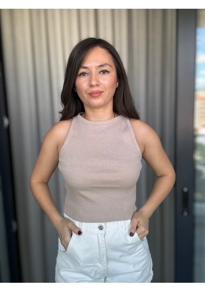 Bej Fitilli Sıfır Kol Atlet modelleri