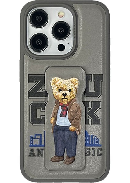 Zuck Bear Zuckbear Apple iPhone 15 Pro Uyumlu Claude Standlı Kapak