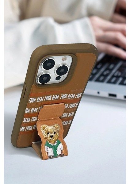 Zuck Bear Zuckbear Apple iPhone 15 Pro Uyumlu Claude Standlı Kapak