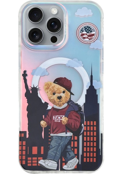 Zuck Bear Zuckbear Apple iPhone 16 Pro Uyumlu Darnell Frosted Laser Magsafe Kapak