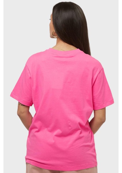 Sportswear Printed Boyfriend Loose Fit Tee Unisex Bol Kesim Unisex Tişört Pembe fiyatları