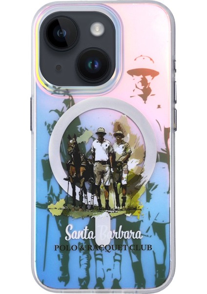 Santa Barbara Polo & Racquet Club Sbprc iPhone 15 Uyumlu Kılıf Hologramlı 3D Boyutlu Mekanik Tuşlu Carter Magsafe Kapak