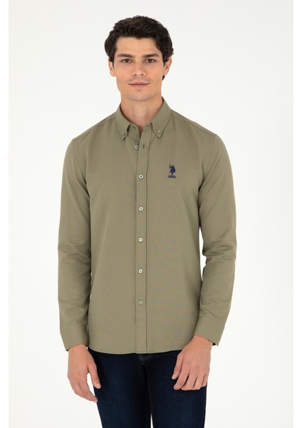 Erkek Açık Haki Gömlek Basic 50293427-VR183