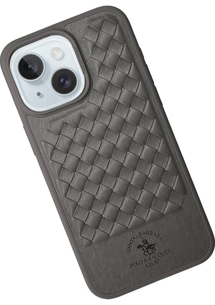 Santa Barbara Polo & Racquet Club Apple iPhone 15 Uyumlu Kılıf Pu Deri Business Kare Desen Ravel Kapak fiyatları