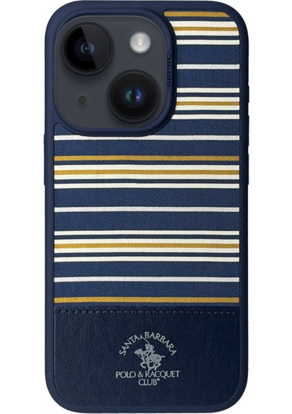 Santa Barbara Polo & Racquet Club Sbprc iPhone 15 Uyumlu Kılıf Isaac Süet Pu Deri Çift Desenli Kapak