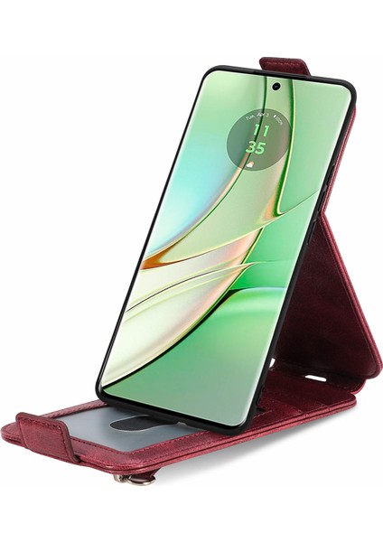 Motorola Edge 2024 Kırmızı Için Fermuarlı Cüzdan Kılıf (Yurt Dışından) modelleri