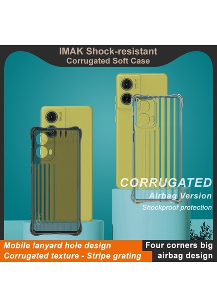 Motorola Moto G85 5g Şeffaf Için Imak Oluklu Doku Kılıfı (Yurt Dışından) modelleri