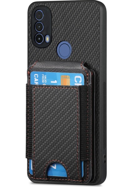 Motorola Moto E20 / E30 Siyah Için Karbon Fiber Standlı Kılıf (Yurt Dışından) modelleri