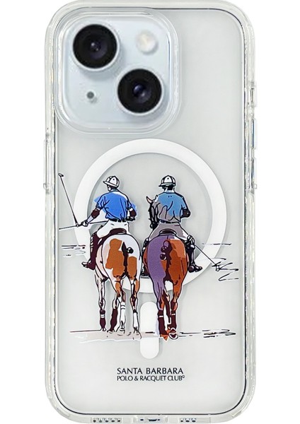 Santa Barbara Polo & Racquet Club Sbprc iPhone 15 Uyumlu Kılıf Willie Şeffaf Magsafe Kapak