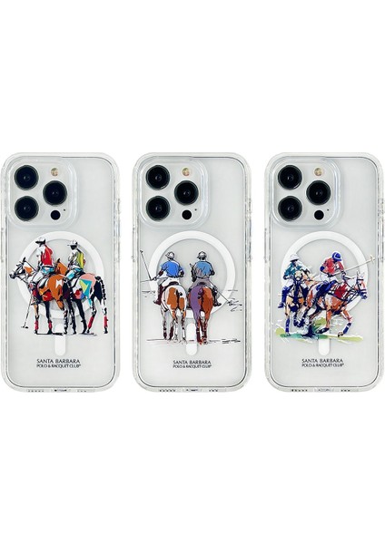 Santa Barbara Polo & Racquet Club Sbprc iPhone 15 Uyumlu Kılıf Willie Şeffaf Magsafe Kapak