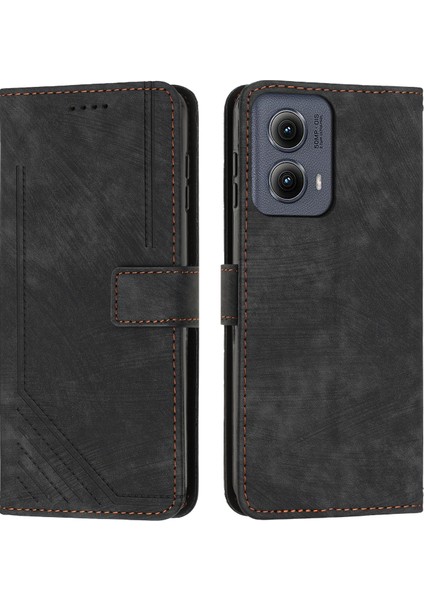 Motorola Edge 2024 Siyah Için Cilt Fe Kılıfı (Yurt Dışından)