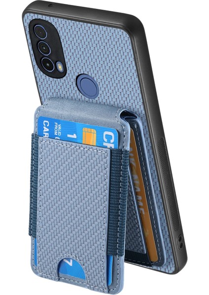 Motorola Moto E20 / E30 Mavi Için Karbon Fiber Standlı Kılıf (Yurt Dışından) fırsatları