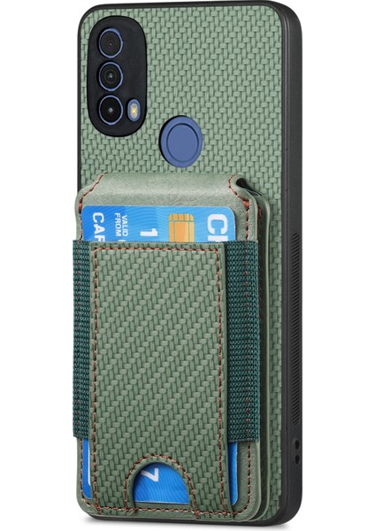 Motorola Moto E20 / E30 Yeşil Için Karbon Fiber Standlı Kılıf (Yurt Dışından) modelleri