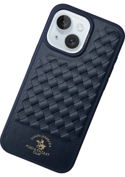 Santa Barbara Polo & Racquet Club Apple iPhone 15 Uyumlu Kılıf Pu Deri Business Kare Desen Ravel Kapak modelleri