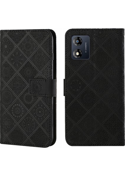 Motorola Moto E13 Siyah Için Etnik Stil Pu Kılıf (Yurt Dışından)