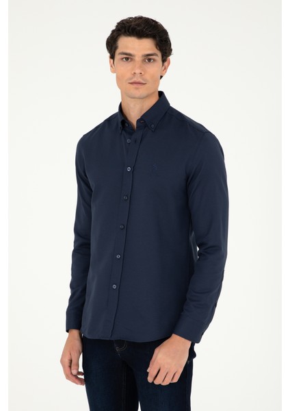 Erkek Lacivert Gömlek Basic 50293427-VR033