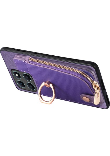 Onur X6A Mor Için Retro Fermuarlı Cüzdan Telefon Kılıfı (Yurt Dışından) modelleri