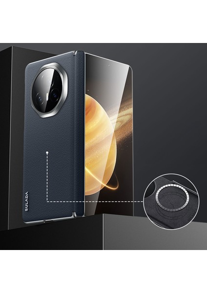 Framess Deri + Pc Kılıfı Honor Magic V3 Mavi (Yurt Dışından)