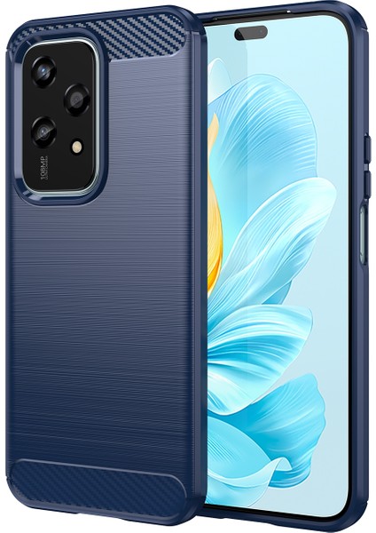 Honor 200 Lite Global Mavi Için Fırçalanmış Dokulu Tpu Kılıf (Yurt Dışından)