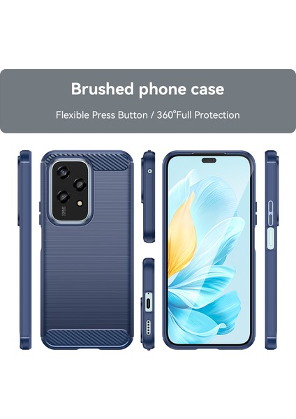 Honor 200 Lite Global Mavi Için Fırçalanmış Dokulu Tpu Kılıf (Yurt Dışından) modelleri