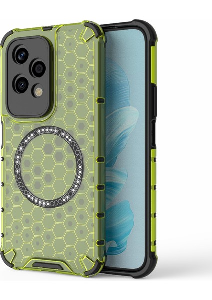 Honor 200 Lite Global Green Için Petek Manyetik Halkalı Telefon Kılıfı (Yurt Dışından)