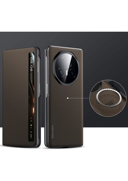 Honor Magic V3 Brown Için Sulada Kevlar Dokulu Telefon Kılıfı (Yurt Dışından)