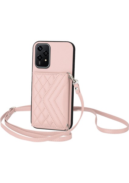 Honor 200 Lite 5g Global Rose Gold Için Eşkenar Dörtgen Doku Rfıd Telefon Kılıfı (Yurt Dışından)