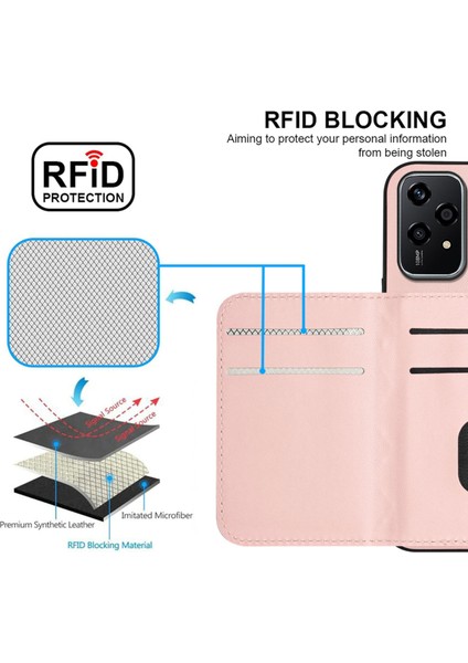 Honor 200 Lite 5g Global Rose Gold Için Eşkenar Dörtgen Doku Rfıd Telefon Kılıfı (Yurt Dışından) fırsatları