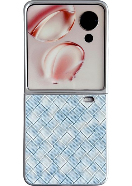 Honor Magic V Flip Mavi Için Renkli Dokuma Desenli Kılıf (Yurt Dışından)