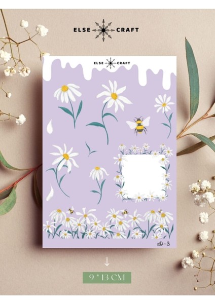 Else Craft Papatya Sticker - D-3 - Ajanda Planlayıcı Bullet Journal Için Uygundur