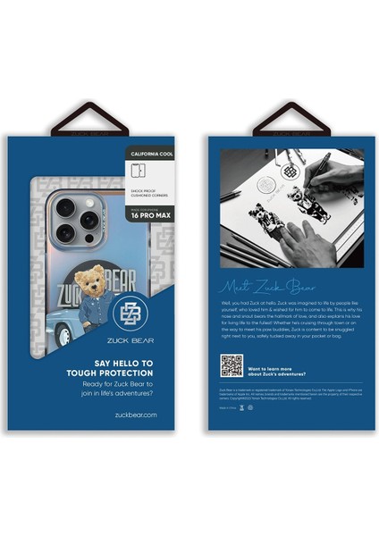 Zuckbear Apple iPhone 16 Uyumlu California Cool Magsafe Kapak modelleri